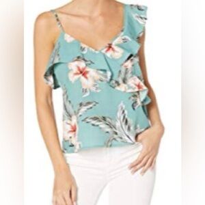 Cupcakes and Cashmere Tropical Ruffle Top